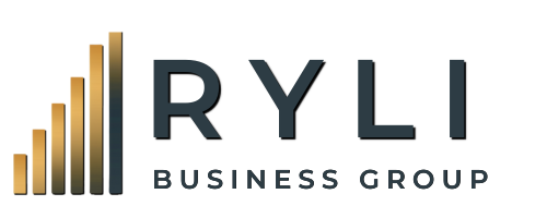 RyLi Business Group logo with gold bar chart and bold text